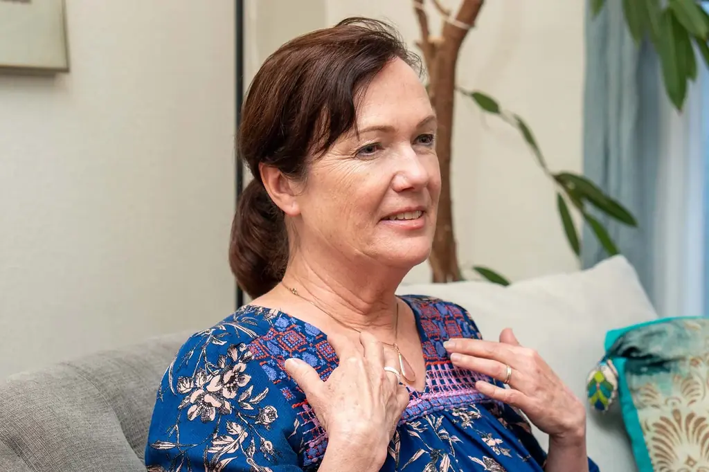 A client resting during an EMDR and EFT therapy session at RhythmLife in Albany, California